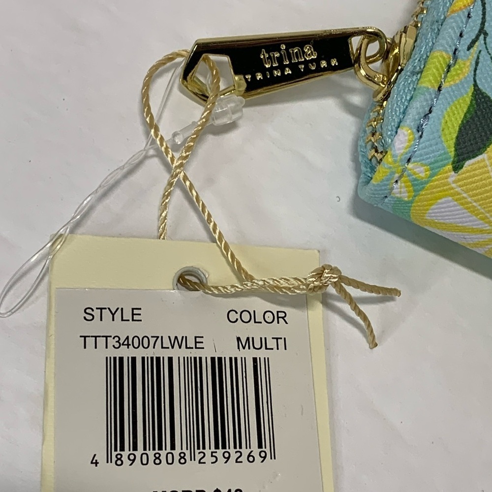Trina Trina Vegan Faux Leather Wallet Zip Around Yellow Lemon Print NWT - Picture 5 of 7